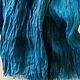 Linen boho scarf blue male female gift. Scarves. SilkColor. My Livemaster. Фото №4