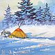 Заказать Зимний пейзаж маслом природа зима 20х30. Живописная лавка. Ярмарка Мастеров. . Картины Фото №3