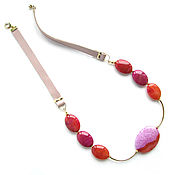 Украшения handmade. Livemaster - original item Red Agate Necklace, Agate Necklace, Leather Neck Necklace. Handmade.