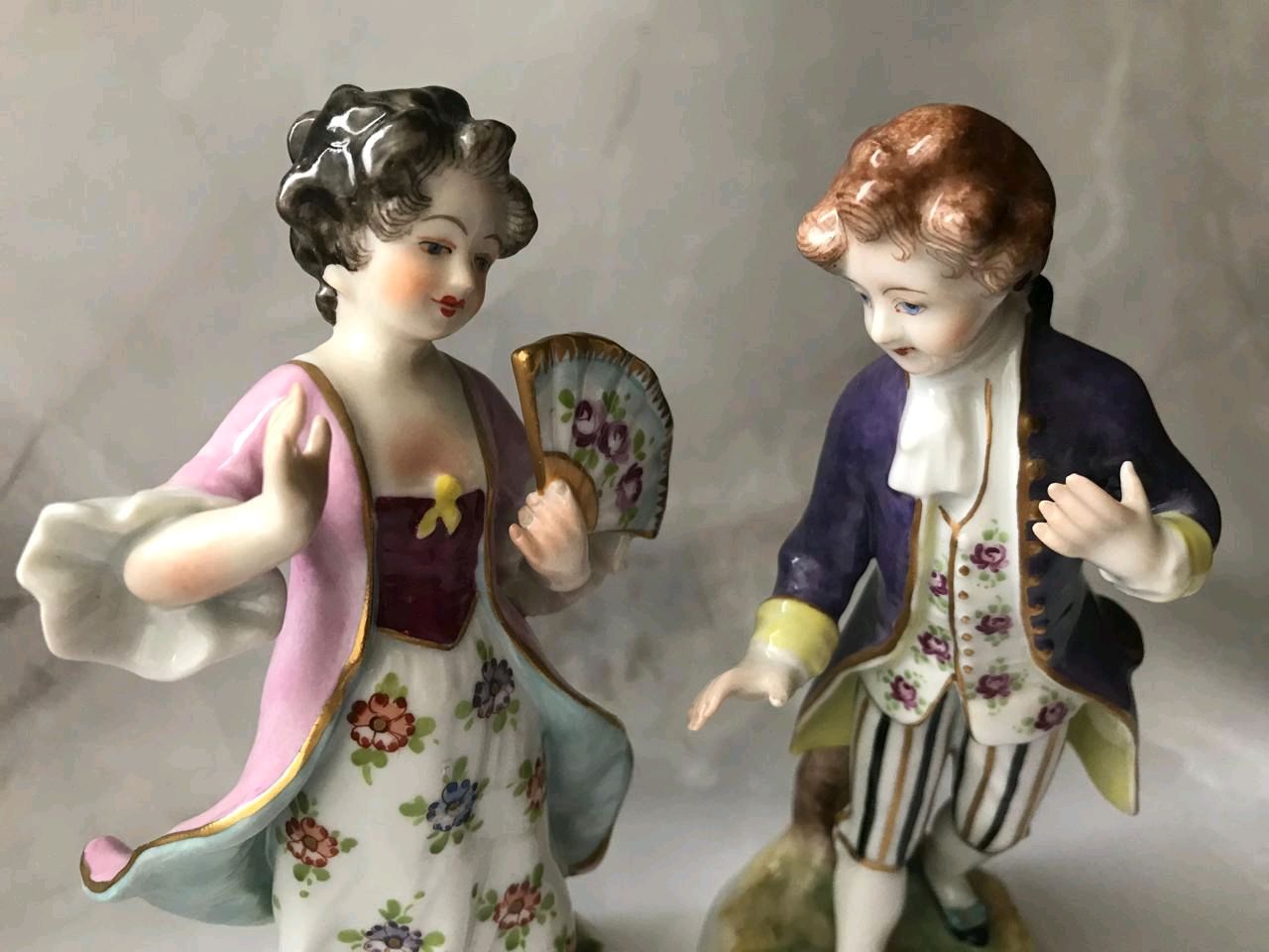 Винтаж: Парные фарфоровые статуэтки Германия Volkstedt винтаж декор ...