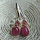 Order 925 sterling silver earrings with star-shaped rubies and tourmalines. Silverjewels. Livemaster. . Earrings Фото №3