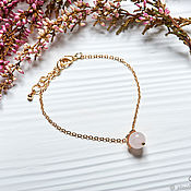 Украшения handmade. Livemaster - original item Chain bracelet with rose quartz pendant. Handmade.