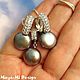 LUXURY GREY, серьги с жемчугом монетки. Комплекты украшений. МАЙЯ (Maya-Mi Design). Интернет-магазин Ярмарка Мастеров.  Фото №2