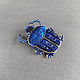 Scarab brooch with lapis lazuli, blue brooch pendant beetle beads, Brooches, Moscow,  Фото №1