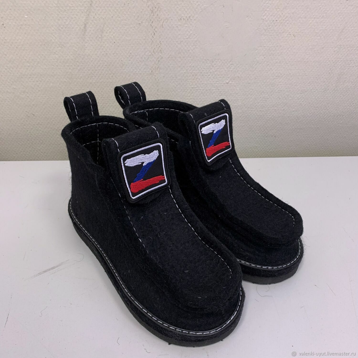 Валеши мужские с российской символикой, валеши черные подарок мужчине в ...