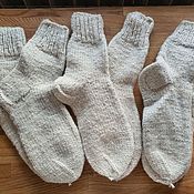 Аксессуары handmade. Livemaster - original item White sheep wool socks -3 pairs. Handmade.