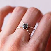 Украшения handmade. Livemaster - original item Infinity Silver Ring with Black Cubic Zirconia. Handmade.