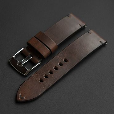 Украшения ручной работы. Ярмарка Мастеров - ручная работа Ремешок PANERAI из темно - коричневой кожи Horween Chromexcel. Handmade.