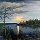 Evening on Ladoga lake. Priozersk. Oil. canvas. Original. Pictures. Valeria Akulova ART. My Livemaster. Фото №4