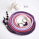 Thin belt rope made of beads with amethyst lilac pink, Belt, Kaliningrad,  Фото №1