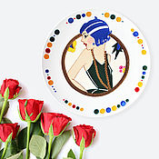 Сувениры и подарки handmade. Livemaster - original item Decorative plate on Carolyn`s wall as a gift on February 14th. Handmade.