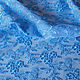 Вышивка цветами на сетке голубой Италия, Ткани, Москва,  Фото №1