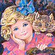 Picture for children `Inseparable friends` Catherine Aksenova.(based on vintage postcard) Girl.Cat. Friends.Children. Watercolor.Acrylic.