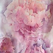 Картины и панно handmade. Livemaster - original item Watercolor painting of Peonies (pink flowers). Handmade.