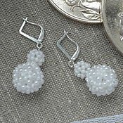 Украшения handmade. Livemaster - original item White Earrings with Swarovski pearls. Handmade.