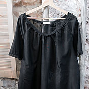 Одежда handmade. Livemaster - original item Lilit nightgown made of silk cambric black. Handmade.