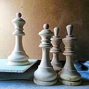 Для дома и интерьера handmade. Livemaster - original item Natural wood chess set (4 pieces): 2 Kings and 2 Queens. Handmade.