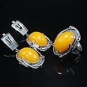 Украшения handmade. Livemaster - original item Jewelry set amber silver 925 ALS0033. Handmade.