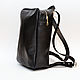 Рюкзак Black Daypack mini (Черный рюкзак из натуральной кожи), Рюкзаки, Москва,  Фото №1