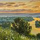 Картина река, холст, масло, 50х70 см. Золотой закат над р.Окой. Картины. 'Живая палитра' Ольги Тикуновой. Ярмарка Мастеров.  Фото №8