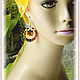 Earrings 'Star circle' amber silver. Earrings. Frollena II. Natural Baltic amber. My Livemaster. Фото №5
