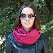 Аксессуары ручной работы. Ярмарка Мастеров - ручная работа Снуд шарф снуд малинового цвета из трикотажа / Снуд малиновый. Handmade.