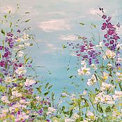 Картины и панно handmade. Livemaster - original item Oil painting with summer delicate flowers. Floral oil painting.. Handmade.