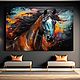 Картина маслом на холсте Черная лошадь Онлайн примерка в интерьер, Картины, Москва,  Фото №1