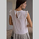 Gradient linen dress with wings in white and gray color. Dresses. molinialife. My Livemaster. Фото №4
