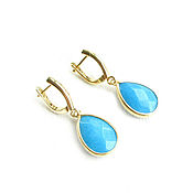 Украшения handmade. Livemaster - original item Earrings with a blue stone 