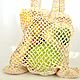 Bag-string bag, hand-knitted from 100% linen, String bag, Moscow,  Фото №1