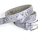 Gray Leather Belt. Straps. Two Starlings. My Livemaster. Фото №4