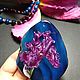 Pendant lacquer miniature Purple iris painting on stone. Pendant. Olesy Losygina. My Livemaster. Фото №4