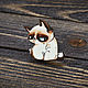 Wooden icon Disgruntled cat, Badge, Moscow,  Фото №1