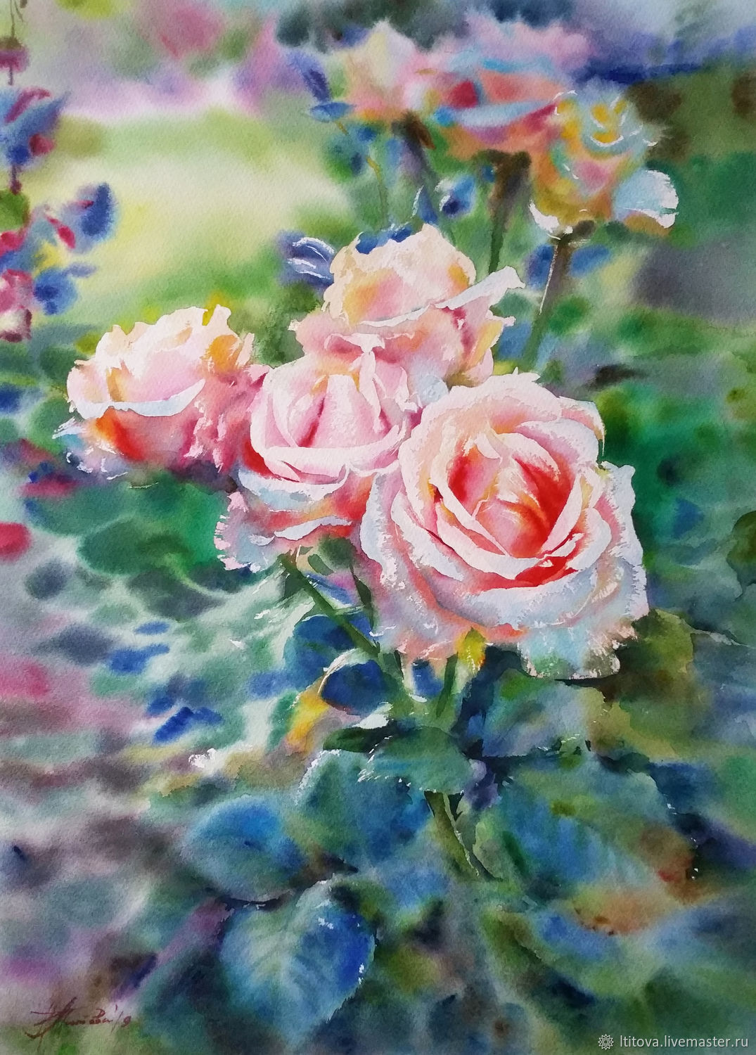 Роза акварель (106 фото)