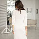 Трикотажное молочное платье, белое платье из трикотажа, облегающее. Платья. MoZaika. Ярмарка Мастеров.  Фото №4