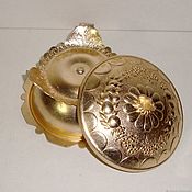 Винтаж handmade. Livemaster - original item Vintage jewelry box Soviet era Aluminum with gold. Handmade.