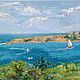 Oil painting seascape window View Buy painting seascape oil Painting Sea island boat Impressionism
