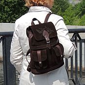 Сумки и аксессуары handmade. Livemaster - original item Backpack female suede brown Chocolate velvet Mod R12p-222. Handmade.