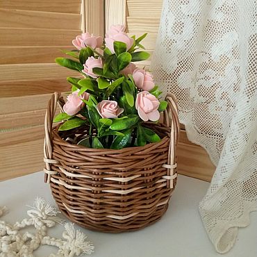 Для дома и интерьера ручной работы. Ярмарка Мастеров - ручная работа Плетеная корзинка-малышка. Handmade.