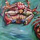Oil painting Two crabs. Pictures. Ermolaeva Olesya. My Livemaster. Фото №5