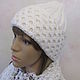 Beanie hat in white, on a knitted lining, half-wool. Caps. Cozy corner (nadejdamoshkina). My Livemaster. Фото №4