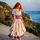 Boho linen long dress 'Provence. Lavender'. Dresses. Kupava - ethno/boho. My Livemaster. Фото №4