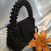Сумки и аксессуары handmade. Livemaster - original item Classic bag: Handbag made of beads black. Handmade.