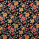111089 v1. Декоративная ткань оранжевые и бордовые цветы на черном. Ткани. LD Textile. Интернет-магазин Ярмарка Мастеров.  Фото №2