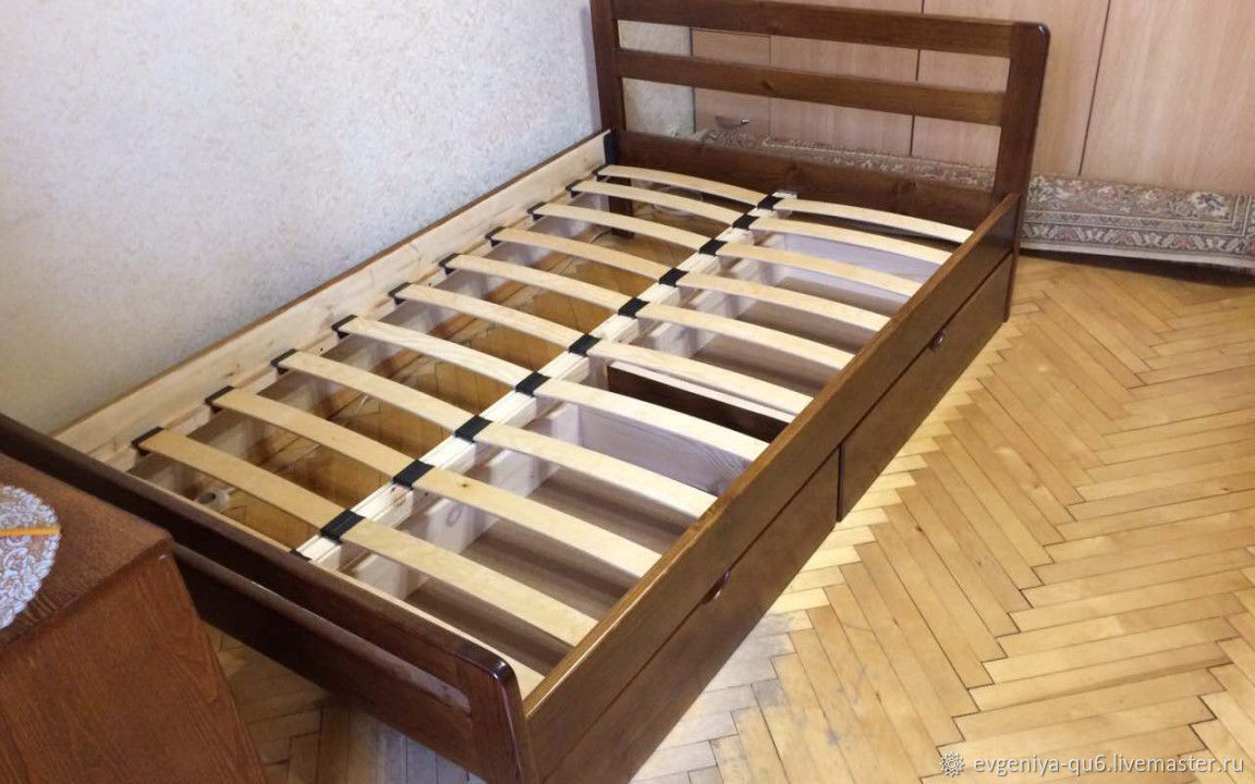 Кровать из сосны со спинкой Калинка – заказать на Ярмарке Мастеров ...