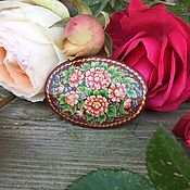 Украшения handmade. Livemaster - original item Flowers.Brooch lacquer miniature. Handmade.