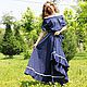 Summer dress blue 'a Luxury summer' cotton-sewing, Dresses, Tashkent,  Фото №1