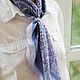 Silk designer neck scarf "Steampunk Denim". Scarves. Authentic silk brand. Online shopping on My Livemaster.  Фото №2