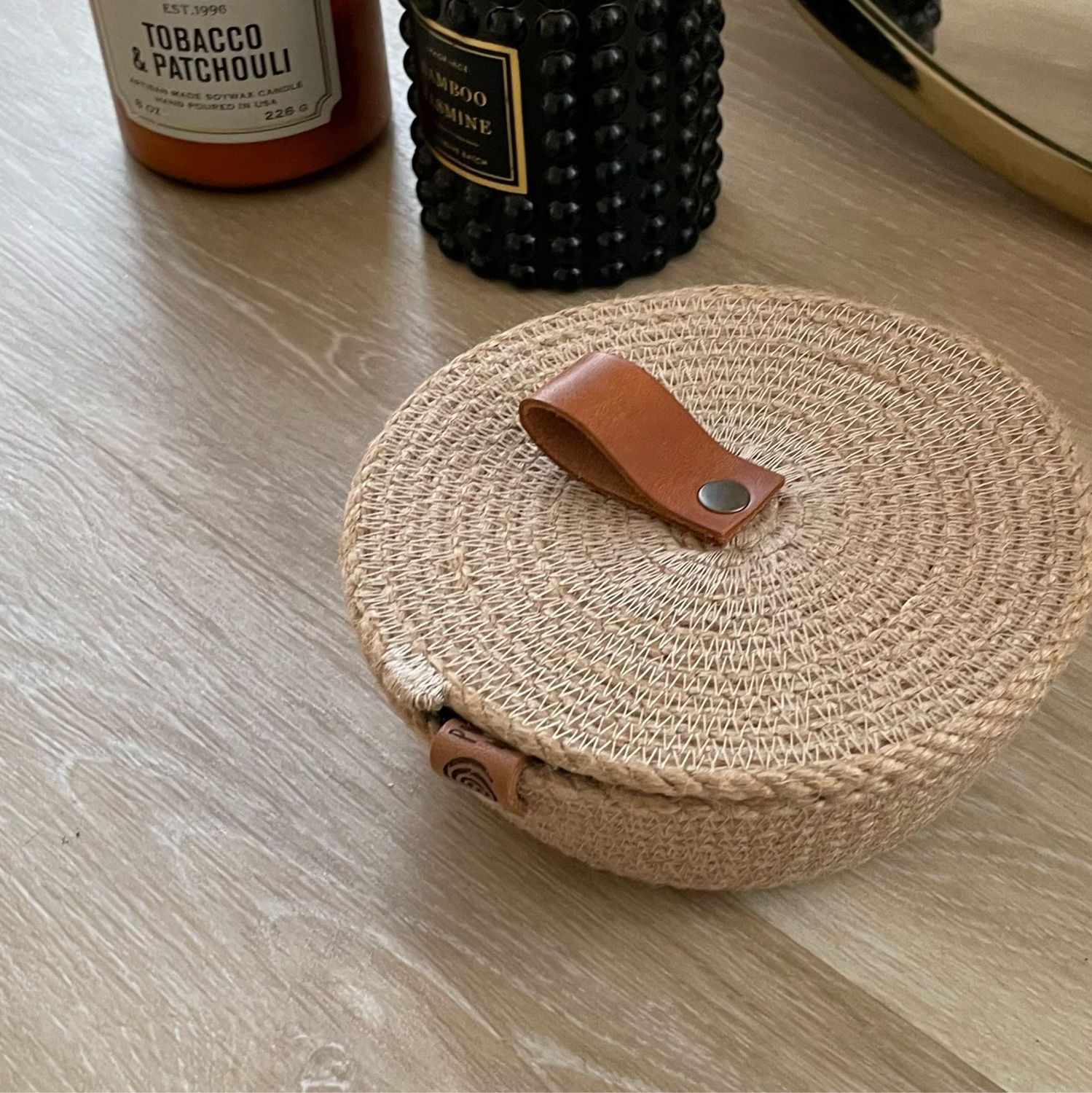 Шкатулка из джута, корзина из джута, подарок, корзина для хранения ...